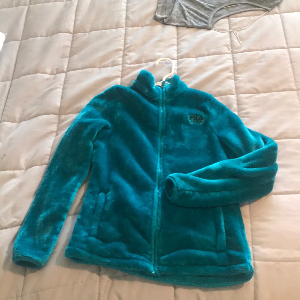 Blue fuzzy jacket